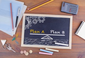 Picture of chalkboard for plan a and plan b